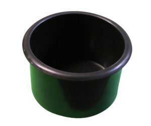 fr universal replacement plastic cup holder, 3 3/8" diameter, black