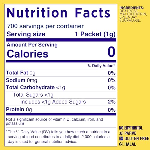 SPLENDA Zero Calorie Sweetener, 700 Count Packets