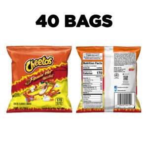 Cheetos Cheese Flavored Snacks, Flamin' Hot Crunchy, 1 Ounce (Pack of 40)