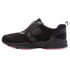 propét women's stability x strap shoe, black/berry, 8 wide us