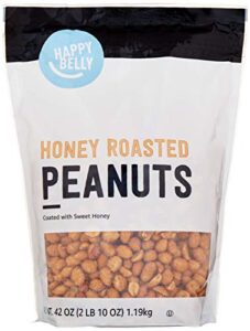amazon brand - happy belly peanut, honey roasted, 42 ounce