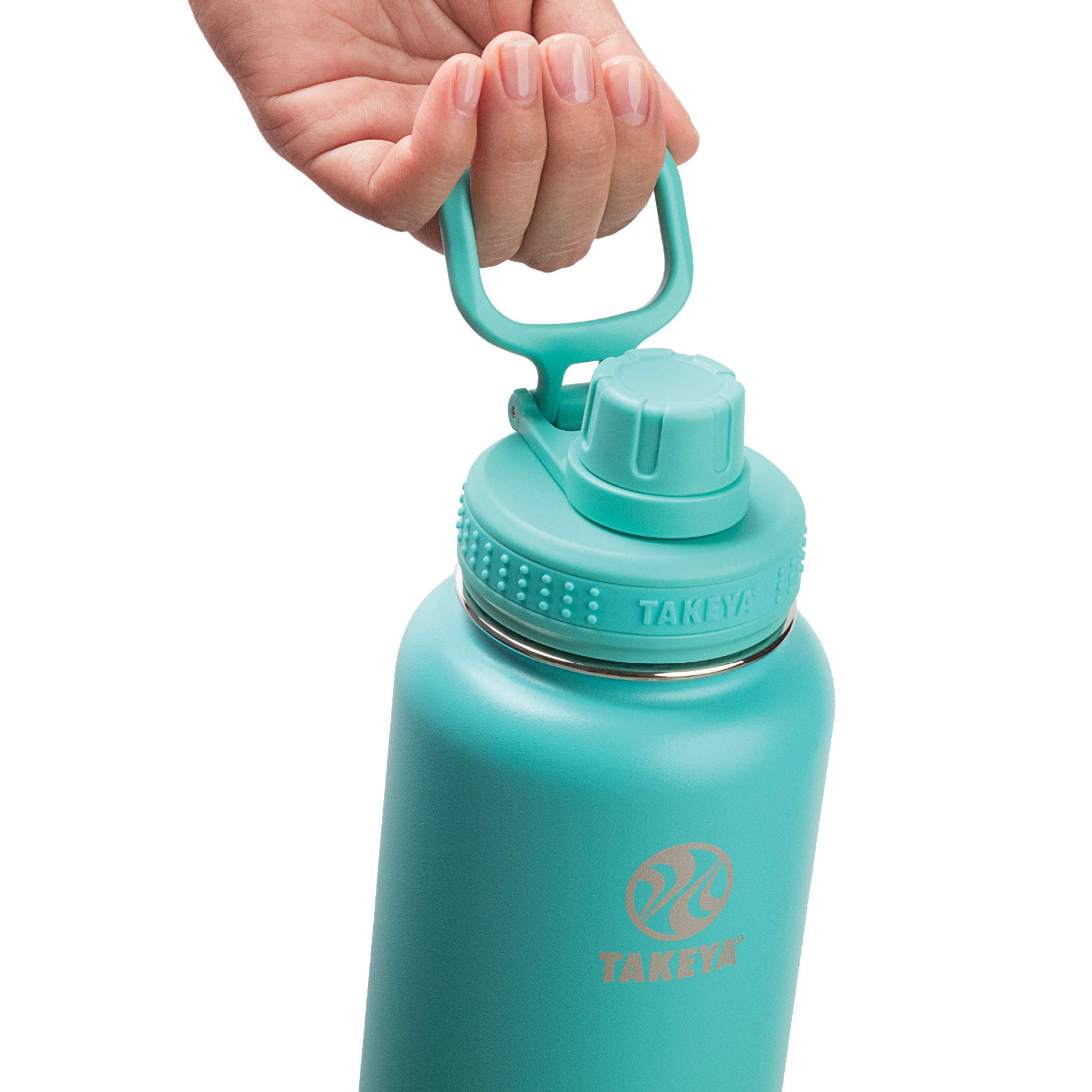 Takeya Actives 24 oz Vacuum Insulated Stainless Steel Water Bottle with Spout Lid, Premium Quality, Teal