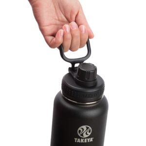 Takeya Actives 40 oz Vacuum Insulated Stainless Steel Water Bottle with Spout Lid, Premium Quality, Onyx