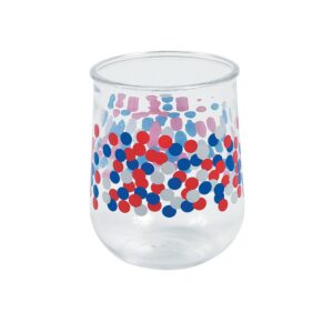 fun express patriotic red white and blue confetti plastic tumbler (set of 6)