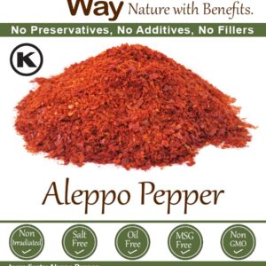 The Spice Way - Premium Aleppo Pepper |4 oz.| Crushed Aleppo Pepper Flakes (Halaby Pepper/Pul Biber/Marash Chili Flakes) Popular in Turkish and Middle Eastern/Mediterranean cooking