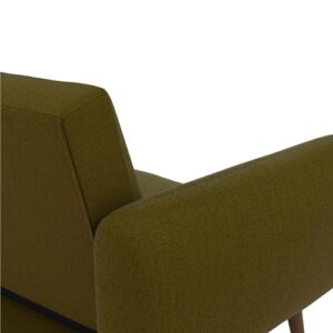 Novogratz Brittany Sofa Futon, Premium Linen Upholstery and Wooden Legs, Green Linen