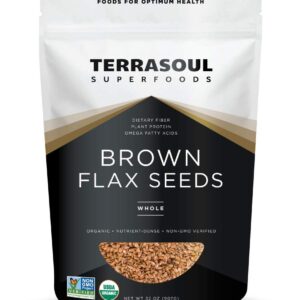 Terrasoul Superfoods Organic Brown Flax Seeds, 2 Pound