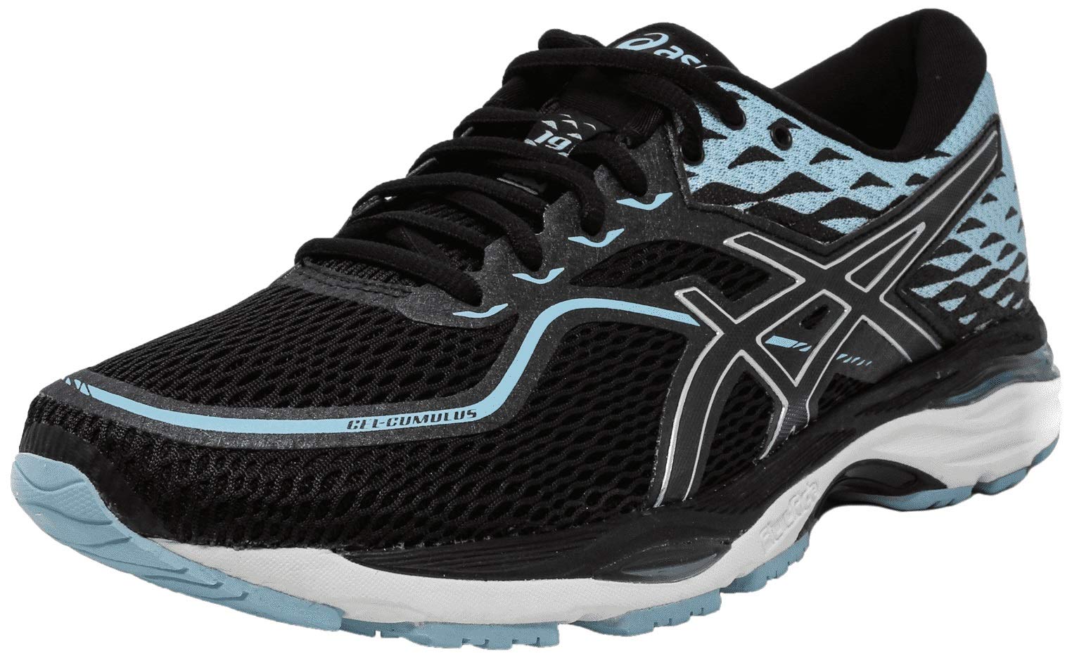 ASICS Gel-Cumulus 19 Women's Running Shoe, Black/Porcelain Blue/White, 7 M US