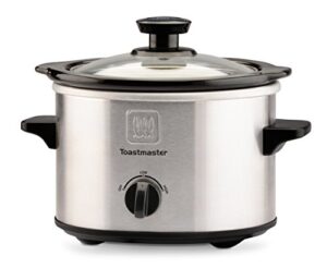 toastmaster tm-151sc stainless steel slow cooker with removable stoneware bowl, 1.5-quart, silver/black