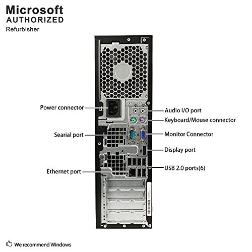 HP Desktop, Dual Core AMD, New 8gb Memory, 500gb, DVD, Windows 10 Professional, WiFi Wireless (Renewed)