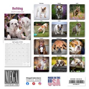 2023 2024 Bulldog Calendar - Dog Breed Monthly Wall Calendar - 12 x 24 Open - Thick No-Bleed Paper - Giftable - Academic Teacher's Planner Calendar Organizing & Planning - Made in USA