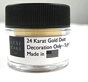 24 Karat Gold Luxury Luster Cake Dust, 5 grams for Cakes, Cupcakes, Cookies, Icing, Chocolate Wedding Party Baking Cupcake Cookie Ice Cream Decoration Supplies