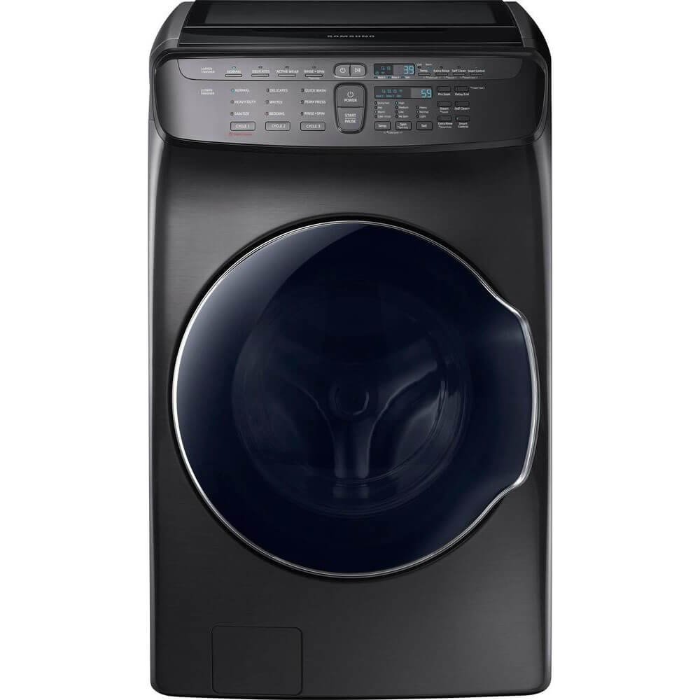 SAMSUNG WV55M9600AV 5.5 cu. ft. Smart Washer with FlexWash(TM) in Black Stainless Steel