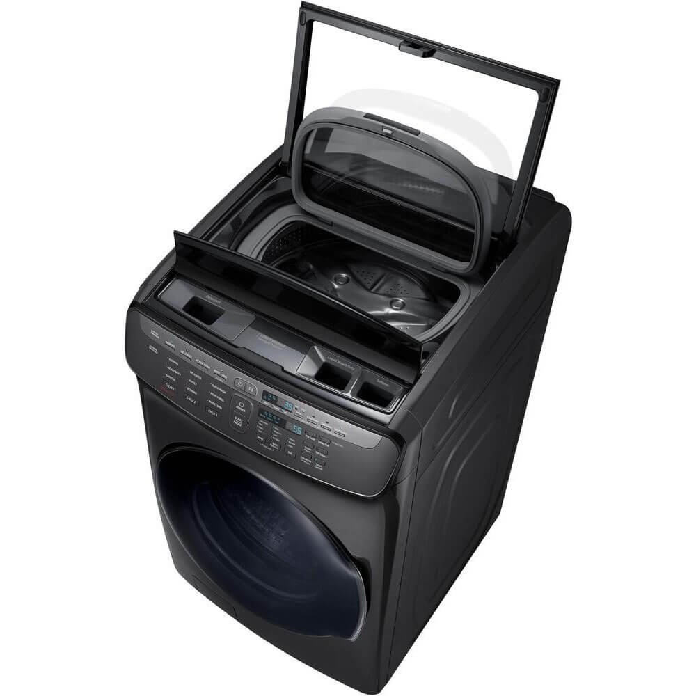 SAMSUNG WV55M9600AV 5.5 cu. ft. Smart Washer with FlexWash(TM) in Black Stainless Steel