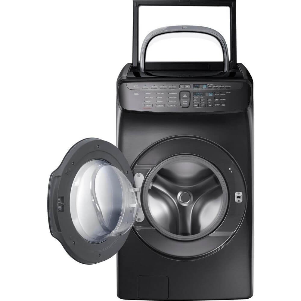 SAMSUNG WV55M9600AV 5.5 cu. ft. Smart Washer with FlexWash(TM) in Black Stainless Steel