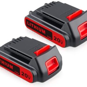 VANON 3.0Ah LBXR20 Replacement for Black and Decker 20V Lithium Battery Compatible with Black & Decker 20v Lithium Battery LB20 LBX20 LST220 LBXR2020-OPE LBXR20B-2 LB2X4020 Drill Cordless Tools 2Pack
