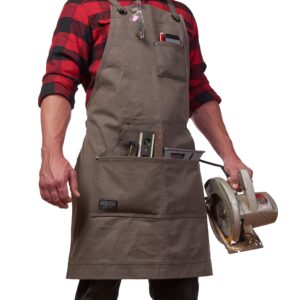 Hudson Durable Goods - Heavy Duty Waxed Canvas Work Apron - Grey