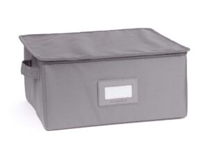 covermates keepsakes - zip-top storage box - heavy duty polyester- reinforced handles - stackable design - indoor storage-graphite