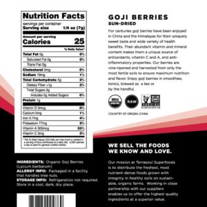 Terrasoul Superfoods Organic Goji Berries, 16 Oz - Large Size | Chewy Texture | Premium Quality | Lab-Tested