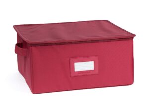 covermates keepsakes - zip-top storage box - heavy duty polyester- reinforced handles - stackable design - indoor storage-scarlett red