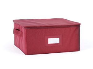 covermates keepsakes - zip-top storage box - heavy duty polyester- reinforced handles - stackable design - indoor storage-scarlett red