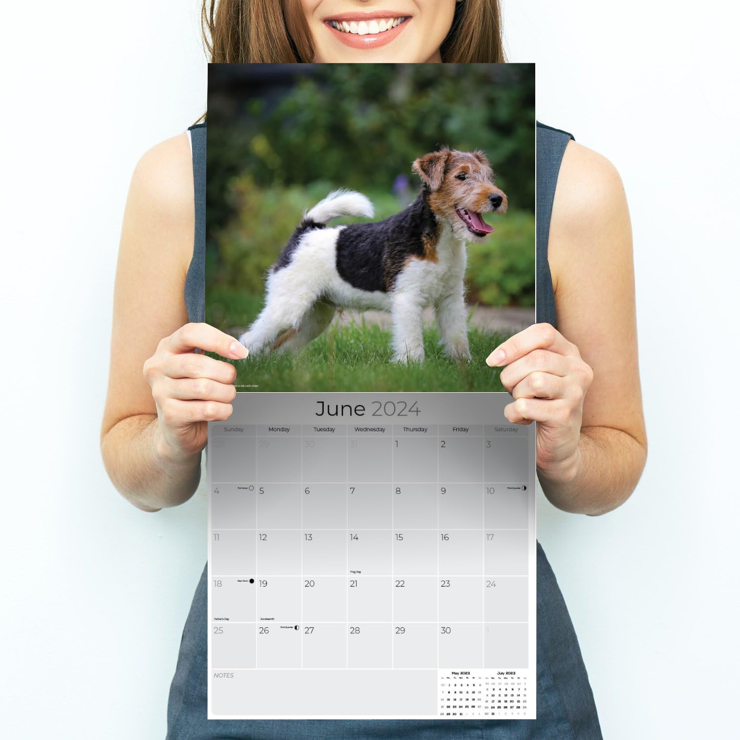 2023 2024 Wire Fox Terrier Calendar - Dog Breed Monthly Wall Calendar - 12 x 24 Open - Thick No-Bleed Paper - Giftable - Academic Teacher's Planner Calendar Organizing & Planning - Made in USA