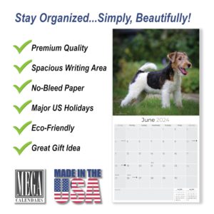 2023 2024 Wire Fox Terrier Calendar - Dog Breed Monthly Wall Calendar - 12 x 24 Open - Thick No-Bleed Paper - Giftable - Academic Teacher's Planner Calendar Organizing & Planning - Made in USA