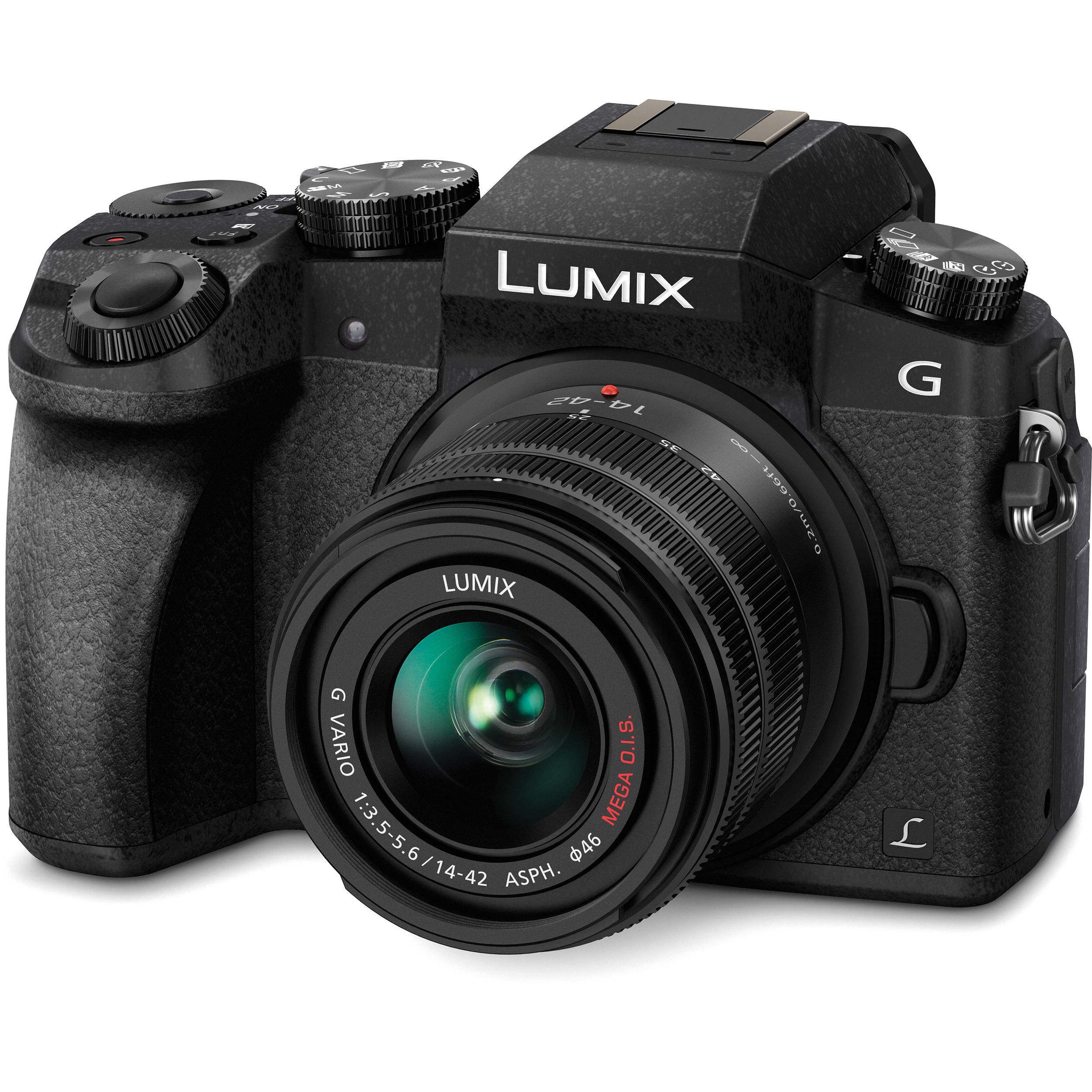 Panasonic LUMIX DMC-G7KK DSLM Mirrorless 4K Camera, 14-42 mm Lens Kit (Black) Bundle