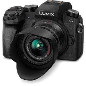 Panasonic LUMIX DMC-G7KK DSLM Mirrorless 4K Camera, 14-42 mm Lens Kit (Black) Bundle