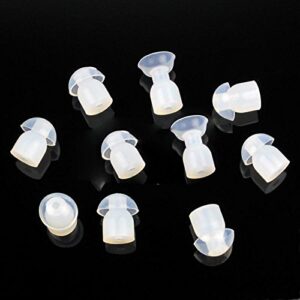 A AIRSN Replacement Mushroom Earbud Ear Tips for Motorola Kenwood Two Way Radio Coil Tube Audio Kits/Transparent Acoustic Tube Earpieces (Standard Mushroom)