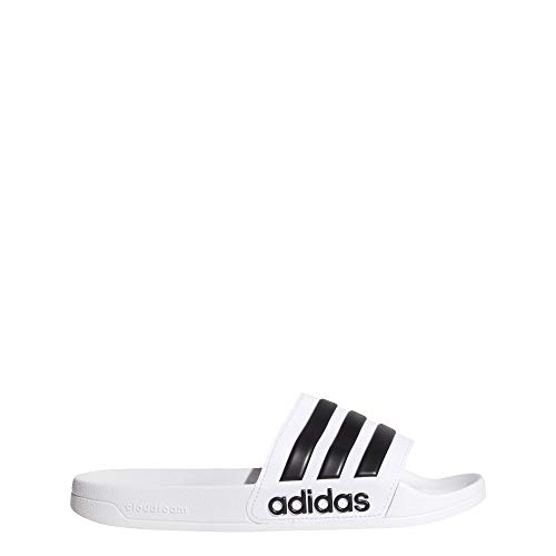 adidas Men's Adilette Shower Slides White/Core Black/White 10