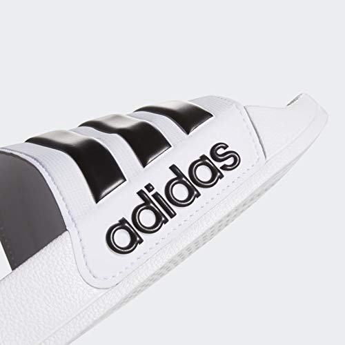 adidas Men's Adilette Shower Slides White/Core Black/White 10