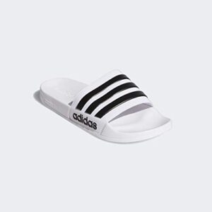 adidas Men's Adilette Shower Slides White/Core Black/White 10