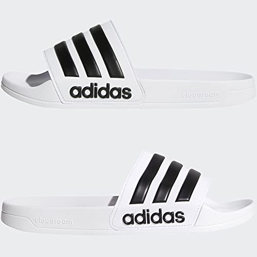 adidas Men's Adilette Shower Slides White/Core Black/White 10