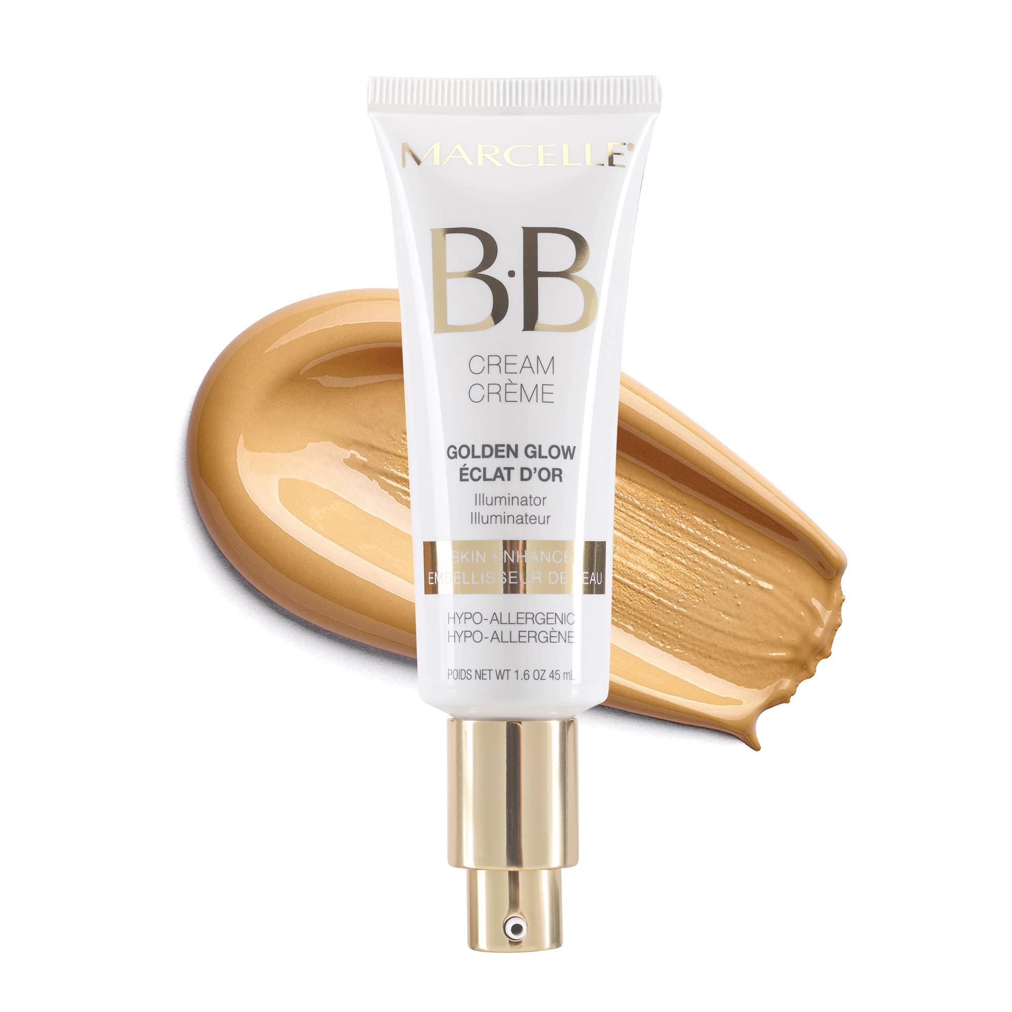 Marcelle BB Cream Golden Glow, Universal Shade, Tinted Moisturizer, Skin Enhancer, Illuminator, Beauty Balm, Non-Comedogenic, Paraben-Free, Oil-Free, Hypoallergenic, Cruelty-Free, 1.5 fl oz