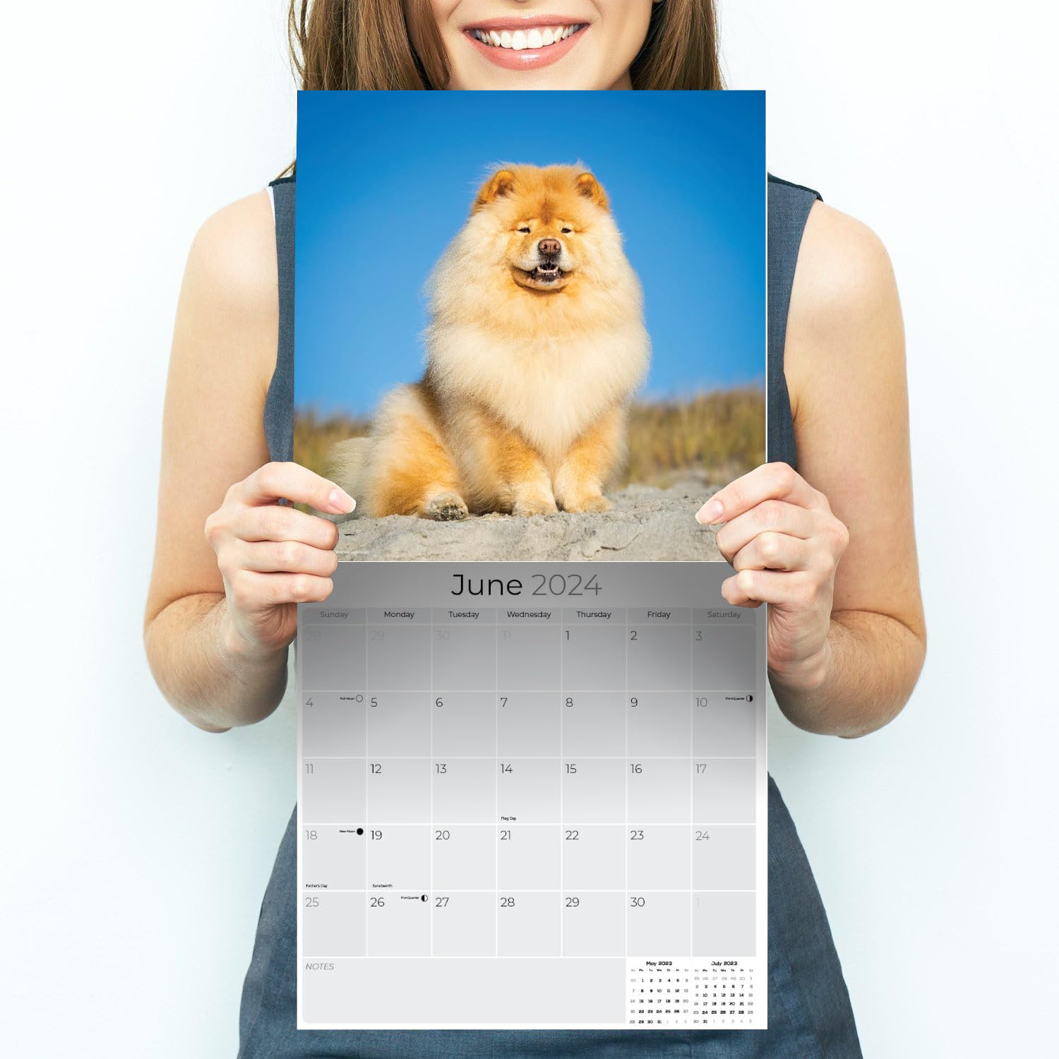 2023 2024 Chow Chow Calendar - Dog Breed Monthly Wall Calendar - 12 x 24 Open - Thick No-Bleed Paper - Giftable - Academic Teacher's Planner Calendar Organizing & Planning - Made in USA