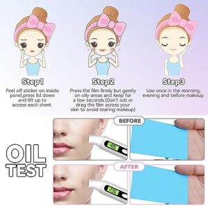 Oil Control Film Replacment for Clean & Clear Oil-Absorbing Sheets,5pack(total 300sheets)Oil Blotting Sheets for Face,9% Larger,Makeup Friendly High-performance Handy Face Blotting Paper for Oily Skin