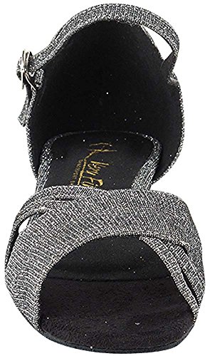 Women's Ballroom Dance Shoes Salsa Latin Practice Dance Shoes Black Glitter Satin 6030FTEB Comfortable - Very Fine 1" Heel 8.5 M US [Bundle of 5]