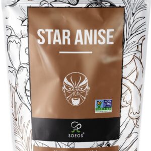 Soeos Star Anise, Anise Seeds, Whole Chinese Star Anise Pods for Baking and Tea, Star Anise Whole, 4 oz