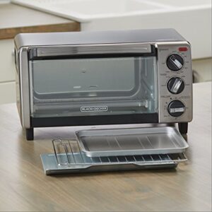 BLACK+DECKER 4-Slice Toaster Oven with Natural Convection, Black, TO1750SB