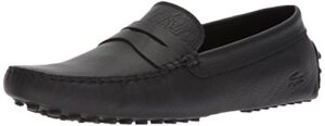 lacoste men’s concours shoes, black leather, 7 medium us