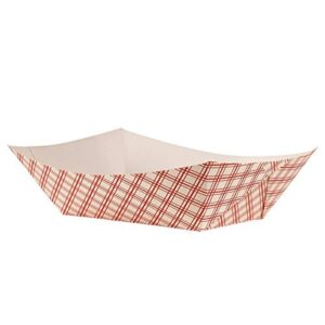 empress eft1000 plaid food tray, 10 lb. capacity, 12" height, 9" width, 11.125" length, red (pack of 250)