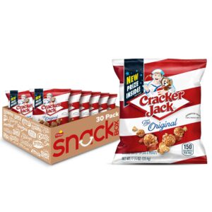 cracker jack caramel coated popcorn & peanuts, original, 1.25 ounce bags (pack of 30)