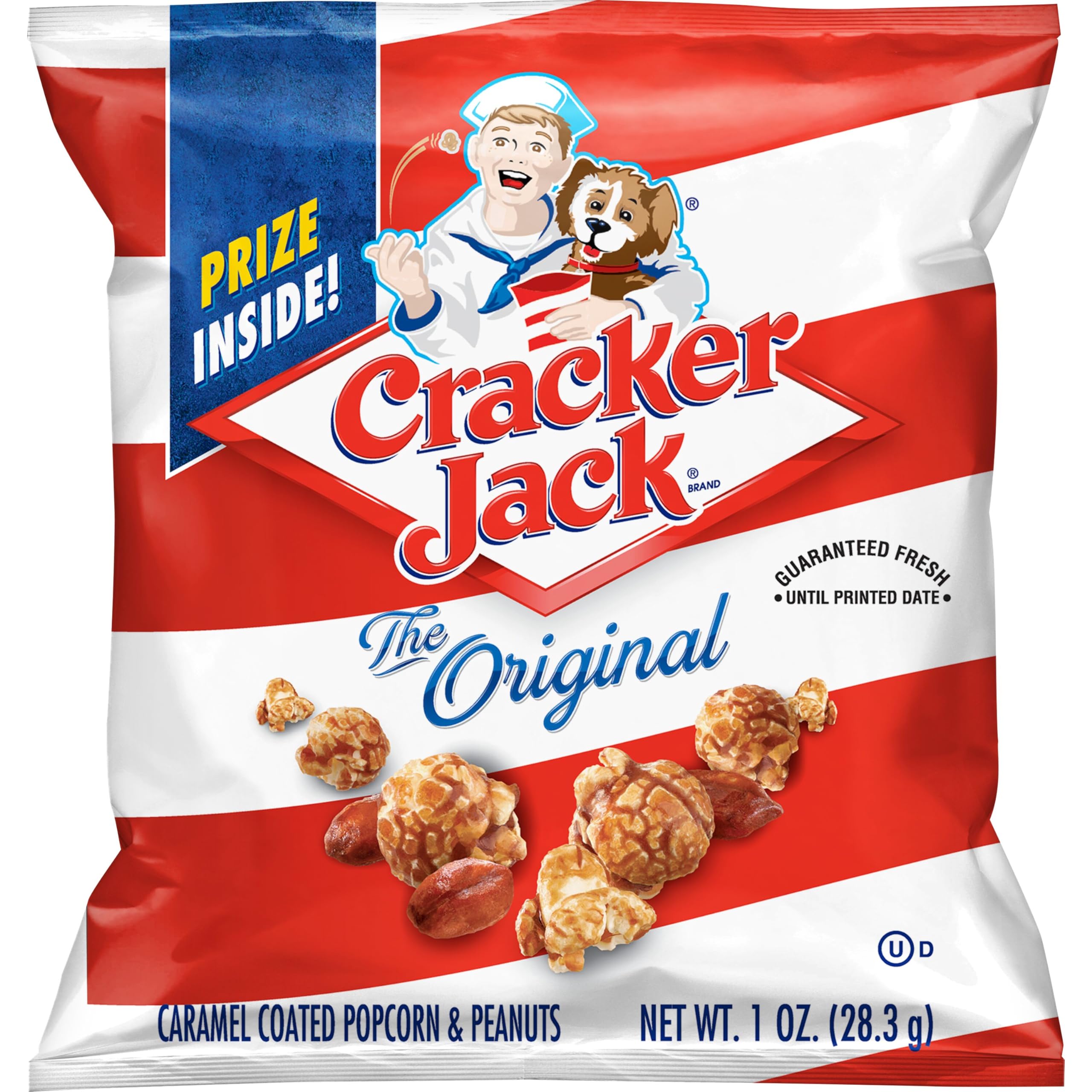 Cracker Jack Caramel Coated Popcorn & Peanuts, Original, 1.25 Ounce Bags (Pack of 30)