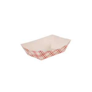 empress eft25 plaid food tray, 1/4 lb. capacity, 5" height, 13" width, 4.5" length, red (pack of 1000)