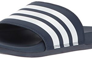 adidas Women's Adilette Comfort Slides Sandal, Collegiate Navy/White/Collegiate Navy, 8