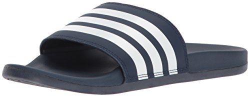 adidas Women's Adilette Comfort Slides Sandal, Collegiate Navy/White/Collegiate Navy, 8