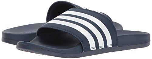 adidas Women's Adilette Comfort Slides Sandal, Collegiate Navy/White/Collegiate Navy, 8