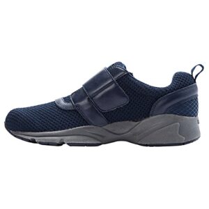 propét men's stability x strap closure shoes extra cushion removable insoles, blue, 8.5
