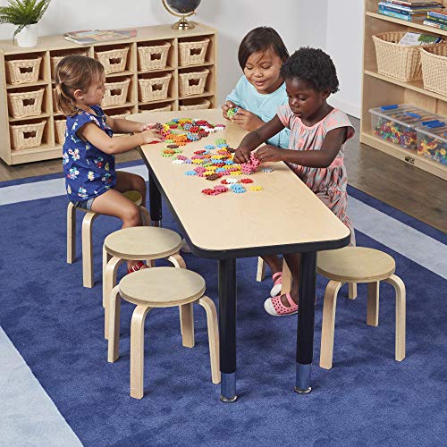 ECR4Kids Bentwood Stackable Stools, Classroom Furniture, Natural, 6-Piece